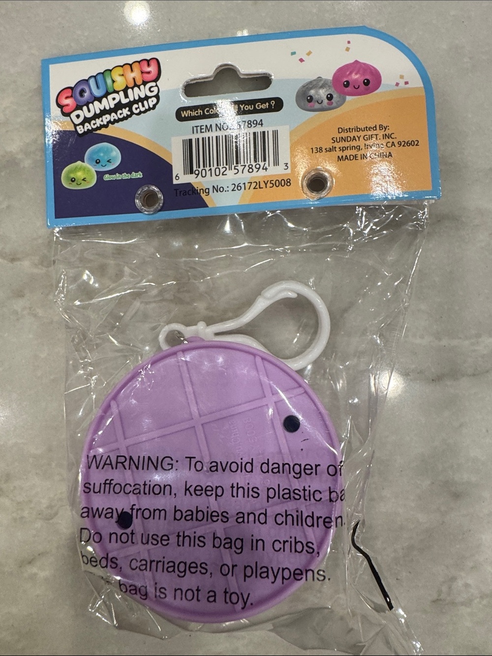 Backpack Clip - Purple - Picture 2 of 2